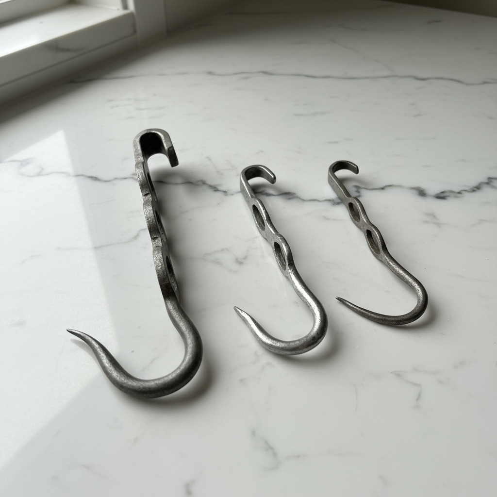 A Set of Three Vintage Butcher’s Hooks
