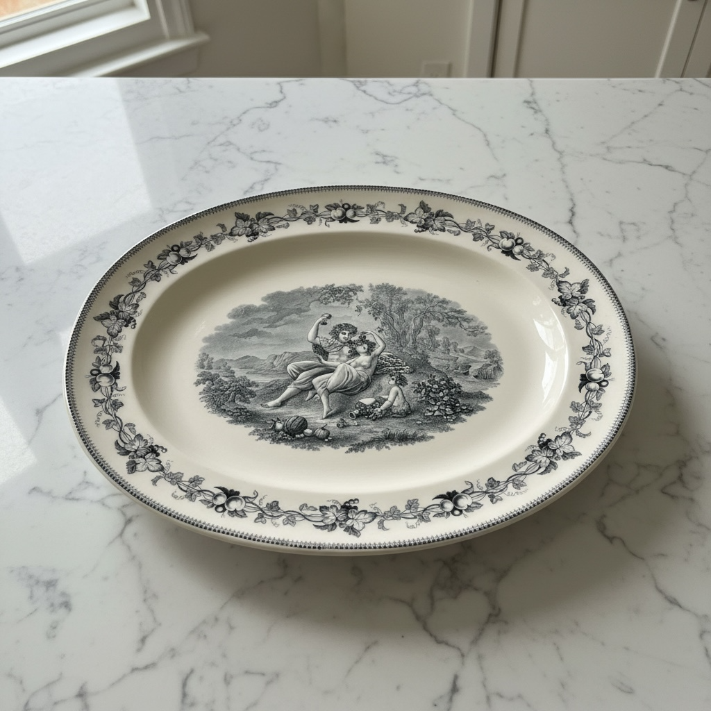 Extra Large Victorian Blue & White Transferware Platter