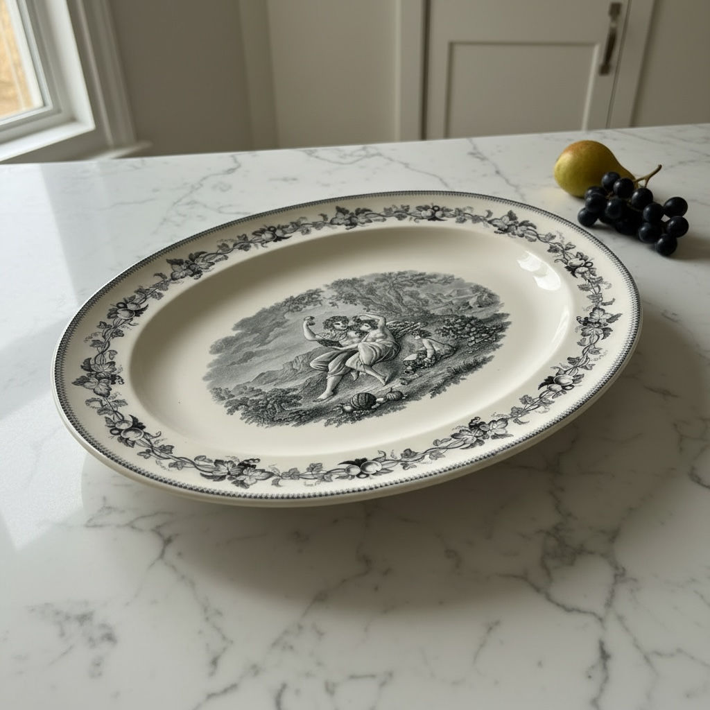Extra Large Victorian Blue & White Transferware Platter