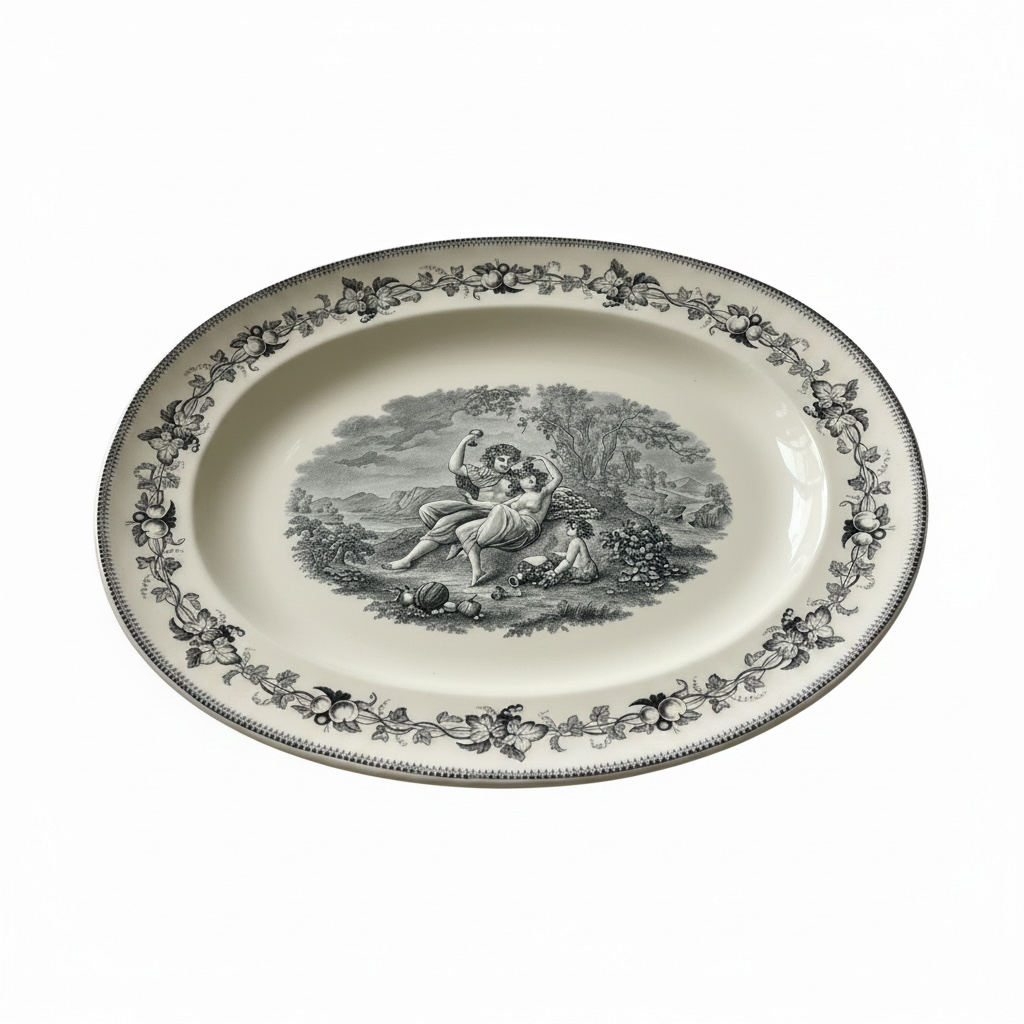 Extra Large Victorian Blue & White Transferware Platter