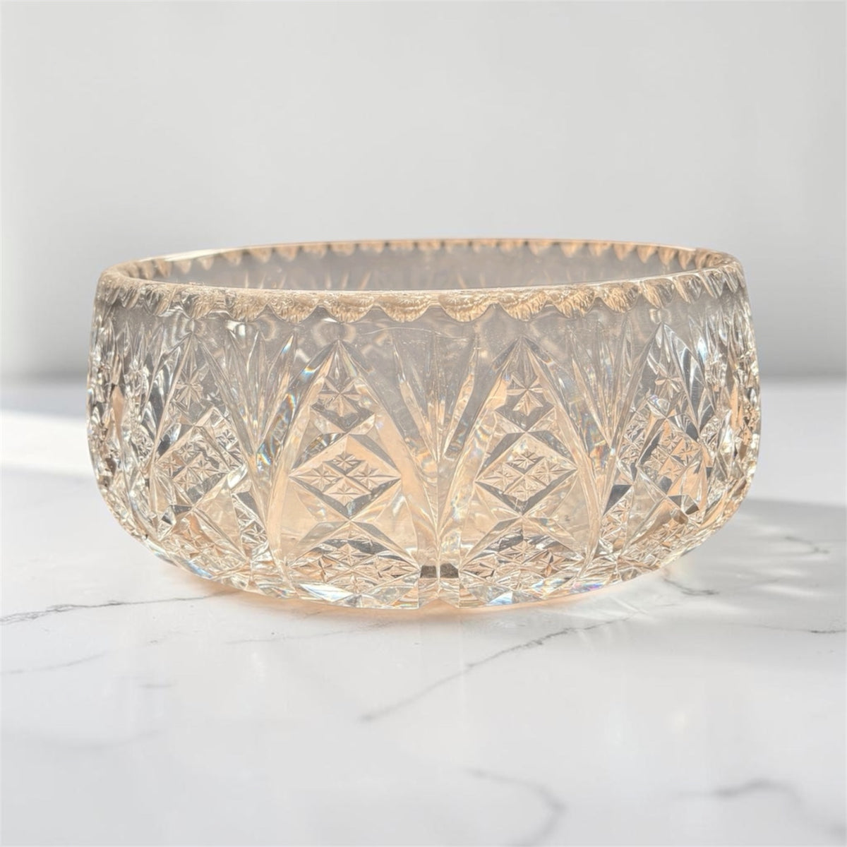 A Vintage Cut Glass Fruit Bowl