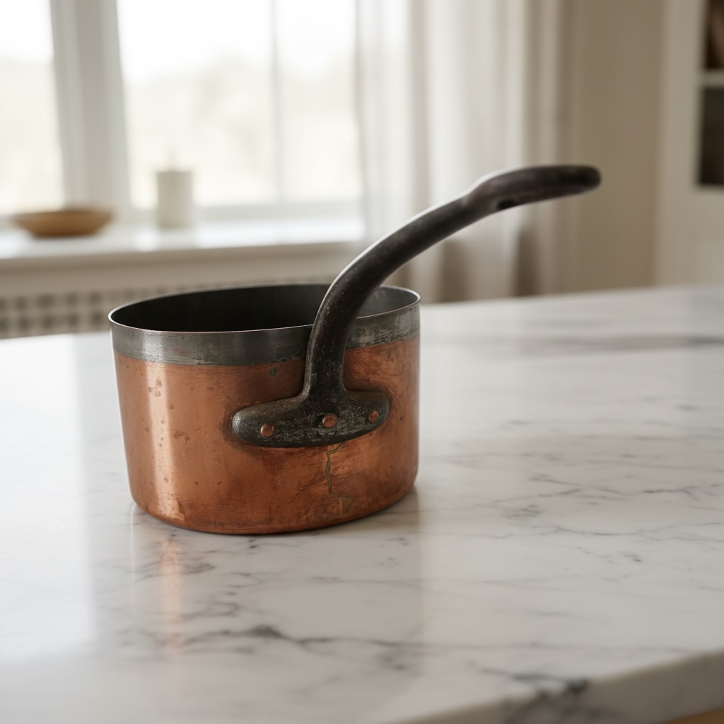A Victorian Copper Saucepan, 25cm