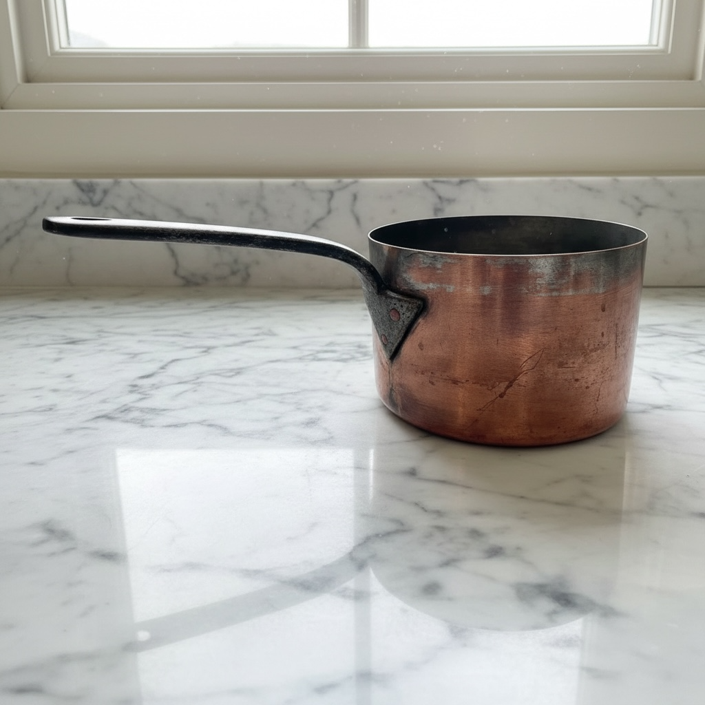 A Victorian Copper Saucepan, 21cm